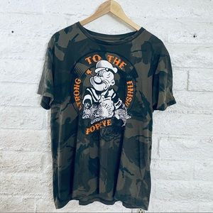 Popeye Shirts Green Military Men's Size L